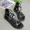 Strappy Flat Sandals Women Soft-soled Comfortable and Lightweight Soft-soled Sandals Women's Slip-on Shoes Zapatos Mujer Verano