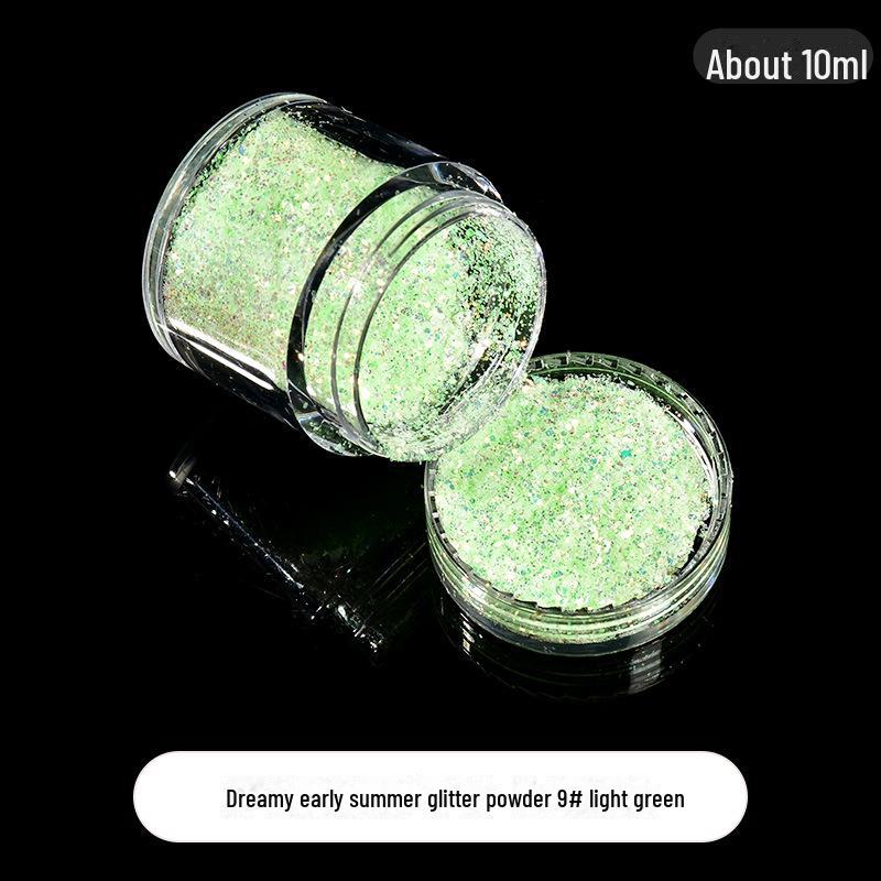 Dreamy Summer Glitter Mix: Hexagonal Sequins, Laser, and Fine Glitter In DIY Hemp Material.