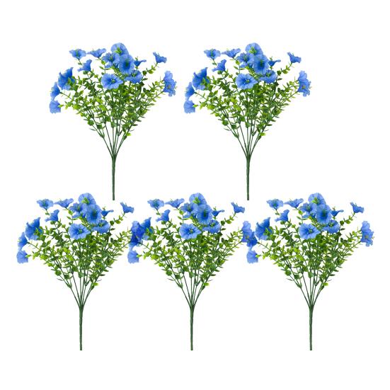 Букет искусственных цветов петунии, искусственные цветы для улицы, реалистичные, устойчивые к ультрафиолетовому излучению, искусственные цветы для крыльца, патио, подвесной корзины