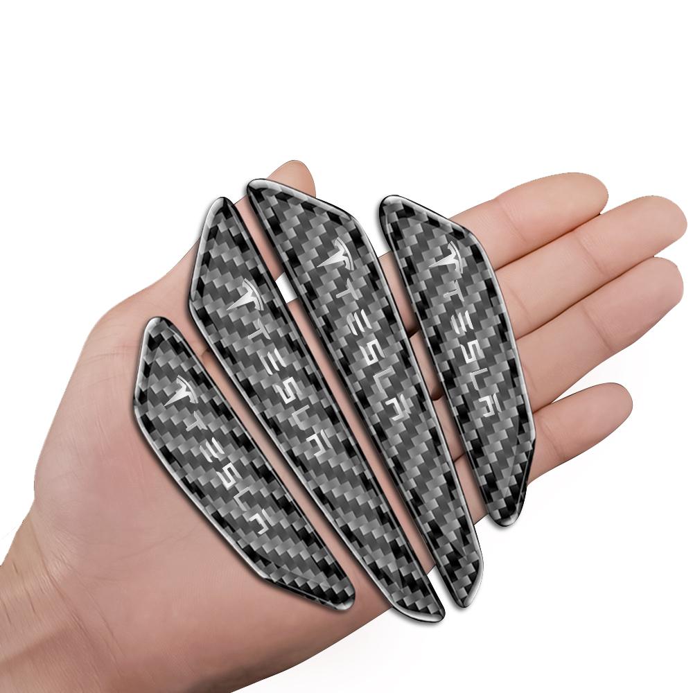 pwknb9 Car Door Anti-collision Strips Edge Guard Scratch Protector Trim Carbon Fiber For Tesla Model Y 3 Auto Valve Core Accessories