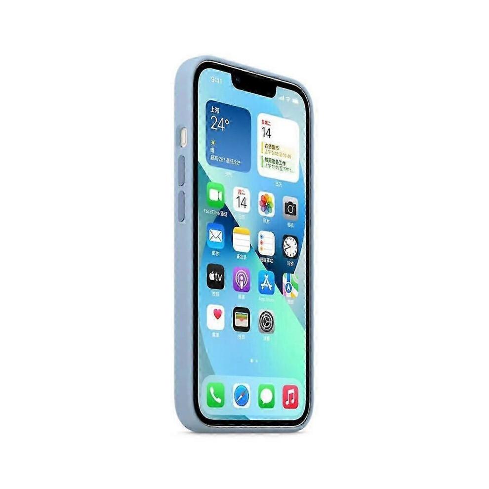 (Baby Blue)For iPhone 13 Compatible with MagSafe Liquid Silicone Phone Back Cover [Induction Popover] less