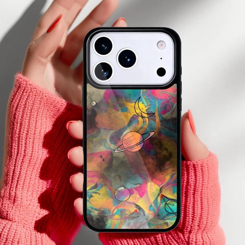 Эстетичный чехол Планета для iPhone 17 16 15 14 13 Pro Max Задняя крышка для 12 11 Pro Coque