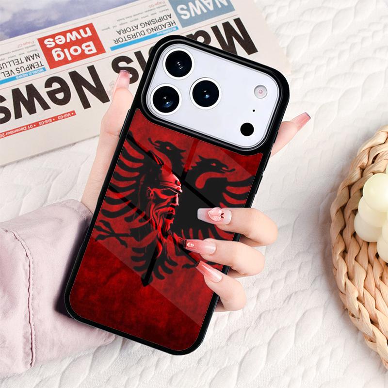 Чехол для телефона с орлом Албании для IPhone 17 16e 15 14 13 12 11 Pro Max Air Mini Мягкий защитный чехол