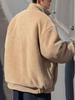 Men's Trendy Fleece Lambswool Stand Collar Jacket - Winter Plus Velvet, Thick Loose Fit, Casual Warm CottonOuterwear