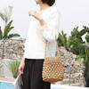 Yogodlns Summer Straw Shoulder Bag Women Large Capacity Rattan Bucket Bag Handmade Woven Beach Bag