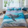 3D дельфин в синем море Queen King Size комплекты постельного белья Animal Single Quilt Duvet Cover Set Детская кровать для взрослых Полиэстеровое постельное белье