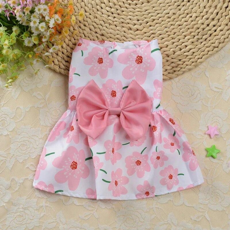 Summer Fruit Printed Dog Skirt for Small Dogs Cats Clothes Sleeveless Dog Vest Puppy Shirt York Chihuahua Pug Dress Costumes