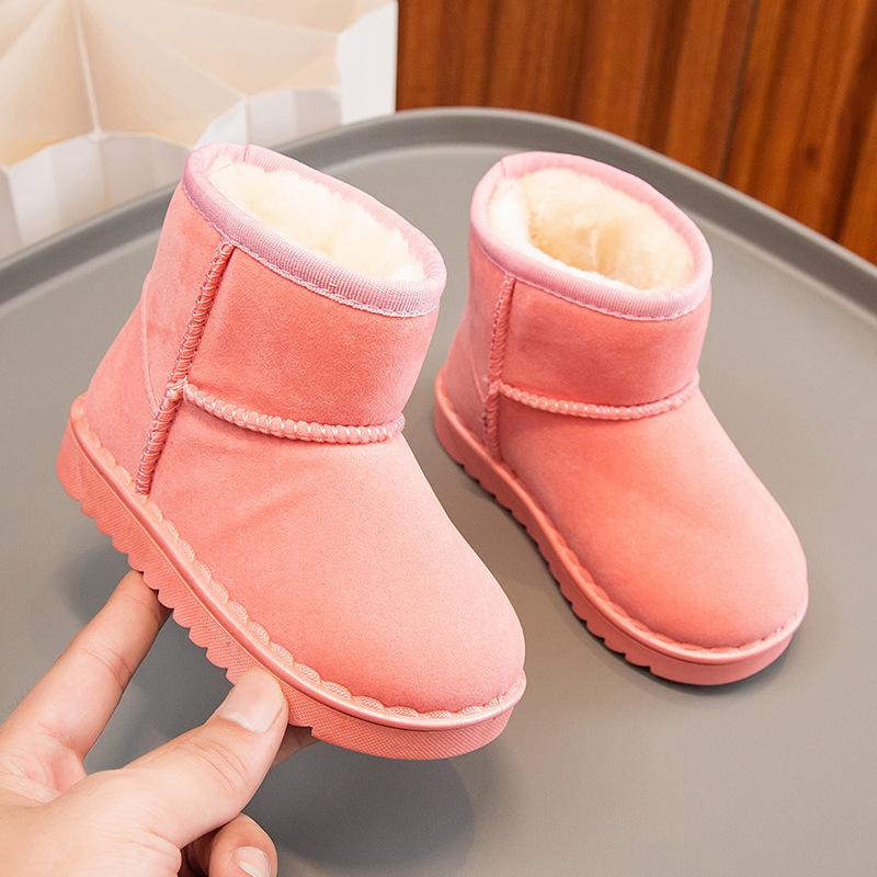 Fashion Children's Snow Boots for Boys and Girls In Winter New Set of Short Boots Suede Cotton Shoes Plush Insulation Shoes Snow Boots