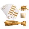 50pcs Strips Pattern Small Gift Box Wrapping Carton Box with Ribbon Gift Packing Box for Wedding Decorations Birthday Event and Party Supplies