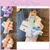 Adorable Cartoon Unicorn Car Keychain For Women Cute Pvc Keyring Accessories Gift