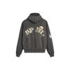 Li Ning Bad Five Basketball Series American Retro Letter Print Hooded Cardigan Sweatshirt Men Sweatshirt Slate-Gray AWDU143-1
