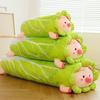 New Cabbage Pig Strip Throw Pillow Doll Cute Pig Doll Plush Toy Girl Sleeping Bed Throw Pillow