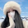 Белая плюшевая шапка из искусственного меха женская осенне-зимняя утолщенная с защитой ушей теплая пушистая шляпа-ведро холодная монгольская шапка