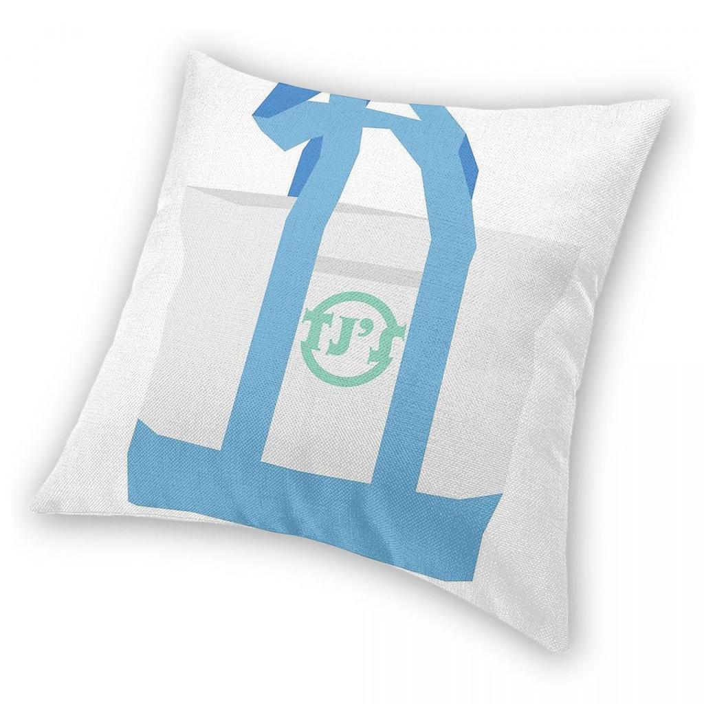Blue Trader Joe'S Square Pillowcase Polyester Linen Velvet Creative Zip Decor Sofa Seater Cushion Cover
