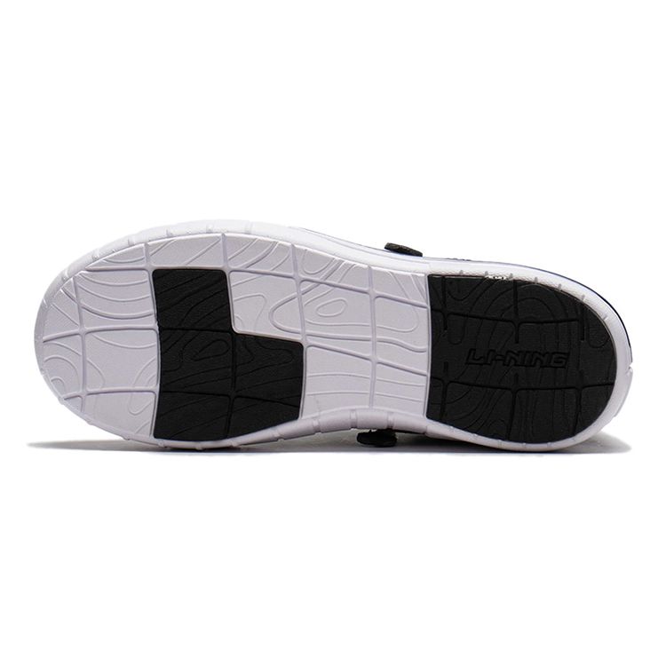 LiNing Youth Smoke Scene Sports Casual Wear Durable Lightweight Breathable Low-Top Skate Shoes Kids Sneakers Black White YKCS048-5