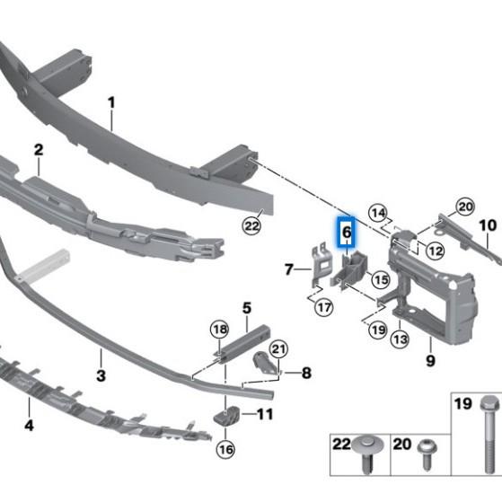 Кронштейн переднего бампера BMW 4 серии G26 51118738927/51118738928