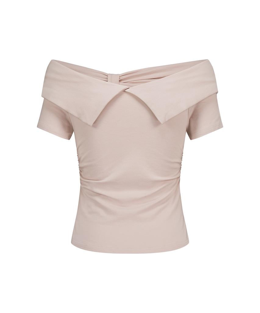 ILLIGO Bow Off-Shoulder Tee Pink