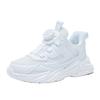 Girls shoes mesh breathable children's sports shoes leather waterproof school white shoes rotating button boys running shoes