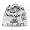 Thin Bonnet Letter Print Beanie Loose Style Hip Hop Beanies Fashion Pullover Hat  Unisex Wear