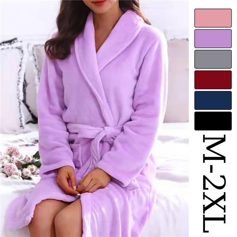 Women Pajamas Home Clothes Pajamas Bathrobes Couple Bathrobes Unisex Extended Bathrobes Modern Home Pajamas