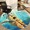 1PC Sea Turtle Aquatic Office Round Area Rug, Mat Suitable For Office, Under Office Chairs Bedroom Living Room Home Decor, Room Deco