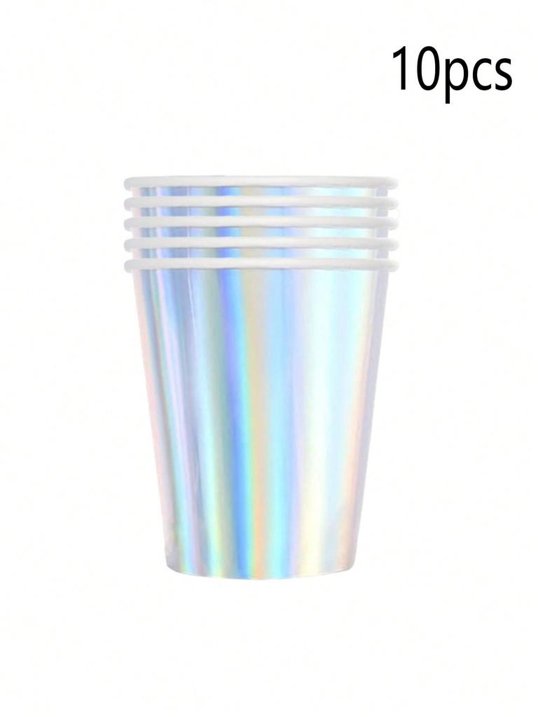 Радужные украшения для вечеринки, набор голографических бумажных тарелок и салфеток для дня рождения, свадьбы, праздничной вечеринки, Рождества