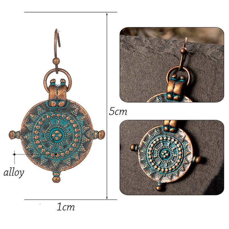 Ретро круглые женские серьги винтаж