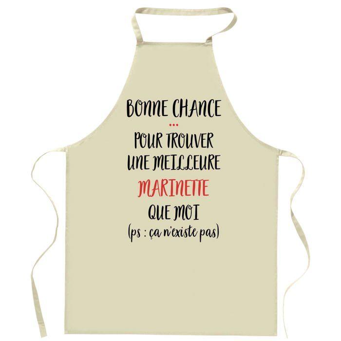 Tablier de cuisine - Marinette ça n'existe pas - Impression Bretonne - Coton robuste - Made in France