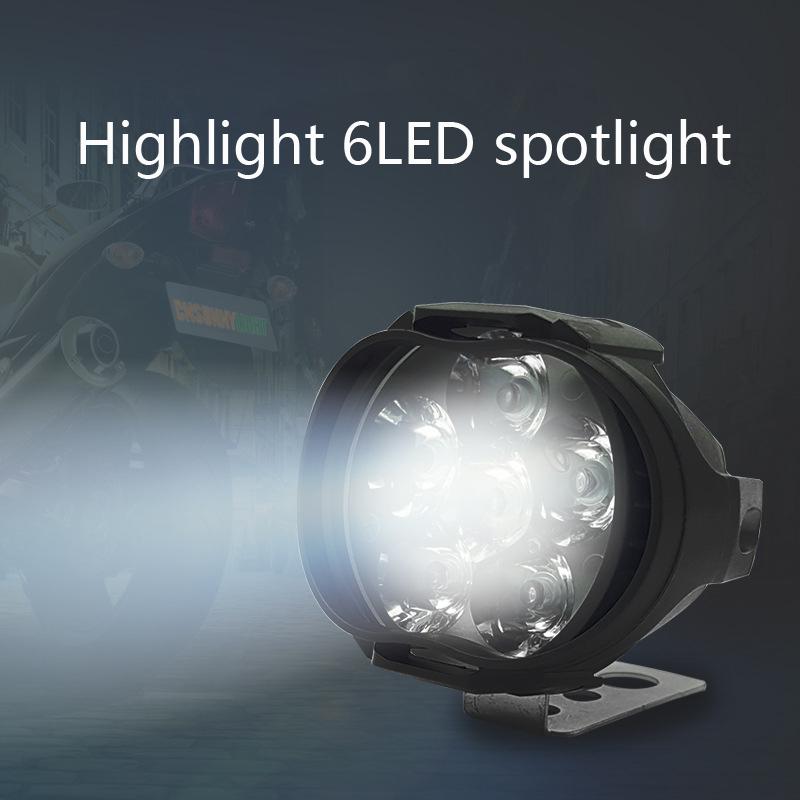 1 Pair Electric Bicycle 6leds Spotlight External Led Motorcycle Spotlight Car Auxiliary Headlight Fog Lamp
