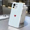 Чехол для телефона Samsung Galaxy S26 S25 Ultra S24 Plus A56 A16 A15 A36 A54 A55 A35 S21 S23 FE S22 Пастельный полосатый сердечко Прозрачная крышка
