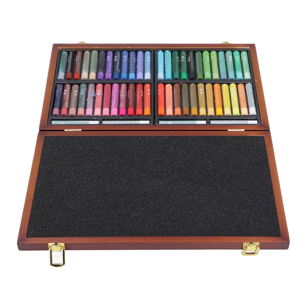 48 Colors Oil Pastels Set Water Soluble Soft Pastel Set Art Supplies with Wooden Box for Artists