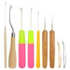 9 шт. Набор крючков с защелкой и гнутыми крючками для вязания крючком, инструмент для дредов, крючки для вязания крючком, инструмент для наращивания волос, инструмент для плетения кос