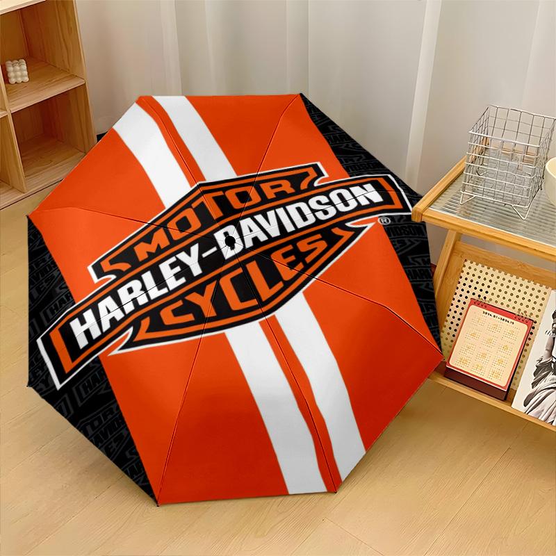 Принт Harley-Davidson 8?Автоматический зонт с ребрами, ветрозащитный, легкий, складной, для путешествий на открытом воздухе