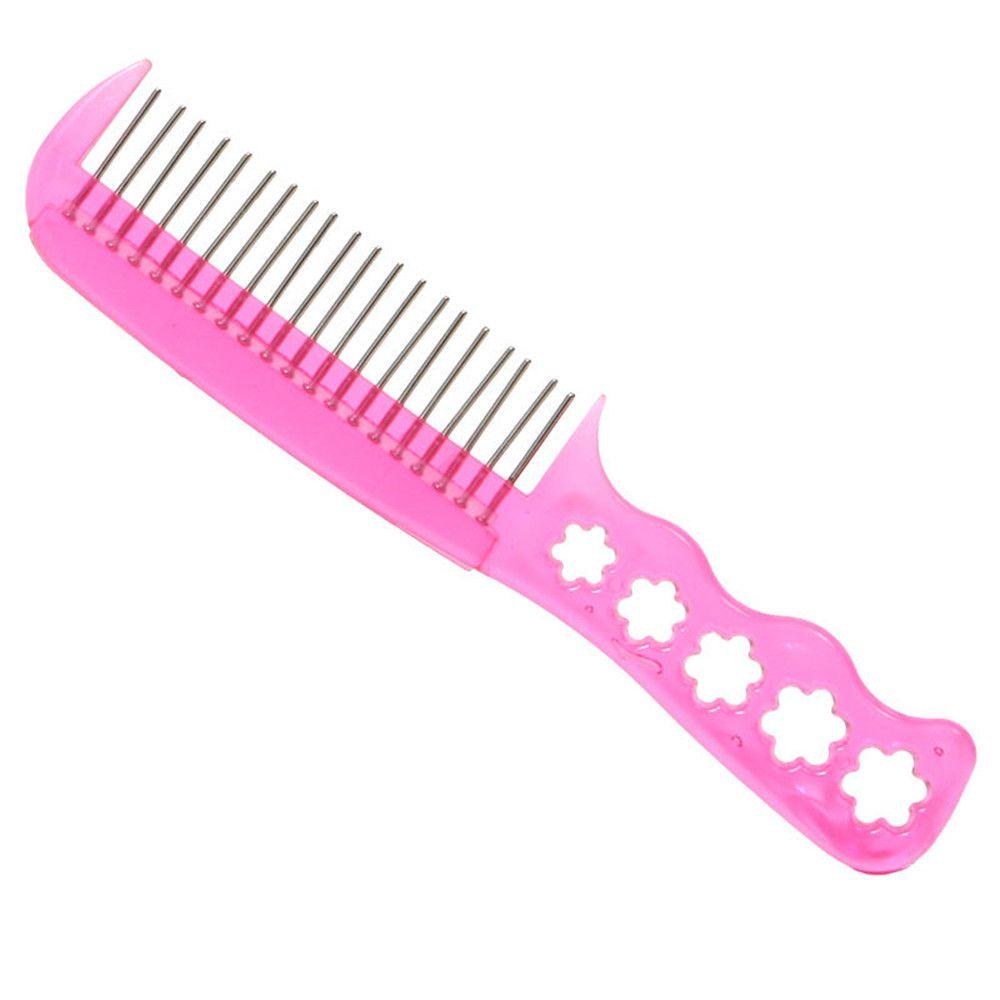 New Anti-static Women Anti-static Beauty Handle Comb Steel Tooth Styling Wig Tool