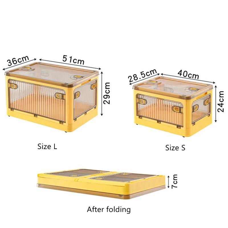 Складной ящик для хранения, органайзер для шкафа, штабелируемый органайзер для мелочей с колесиками, домашнее хранение книг большой емкости, ящик для игрушек