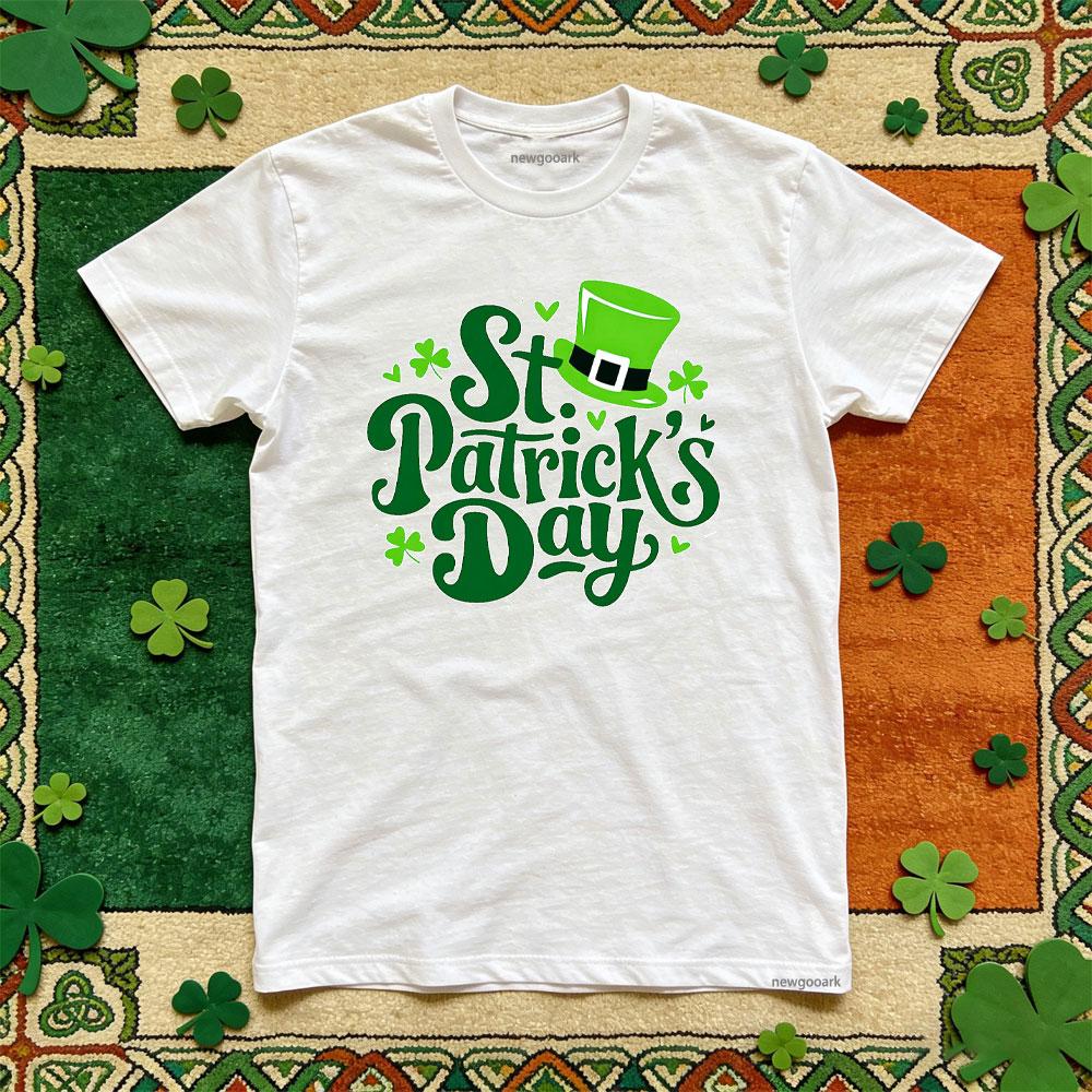 St Patricks Day Green Hat Classic TShirt Women Unisex Casual Cotton Graphic T Shirts Oneck Shirt Unisex Adult Shortsleev