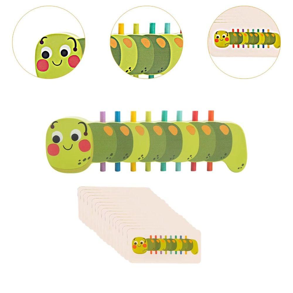 Деревянная сортировочная игрушка в форме гусеницы, красочная образовательная игрушка в форме гусеницы, подарки на день рождения
