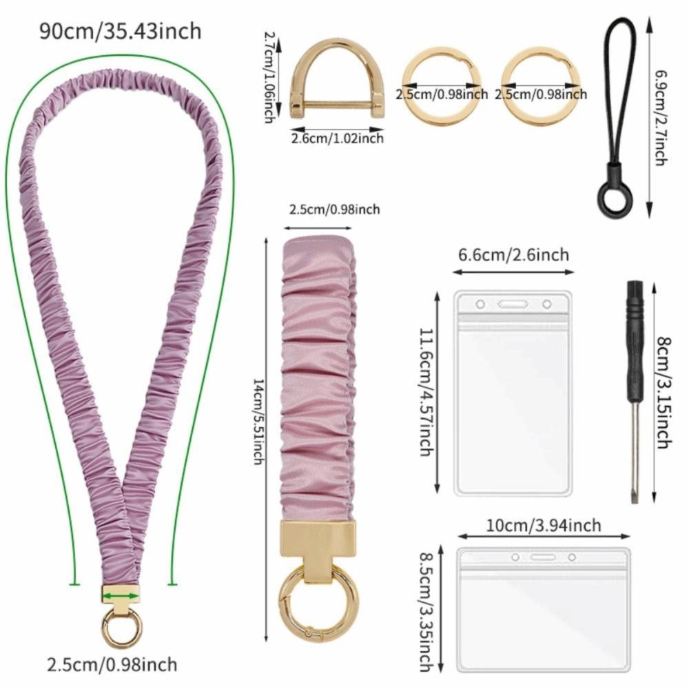 Stretchy Scrunchie Style ID Badge Lanyard Luxury Female Keychain Professional Teacher