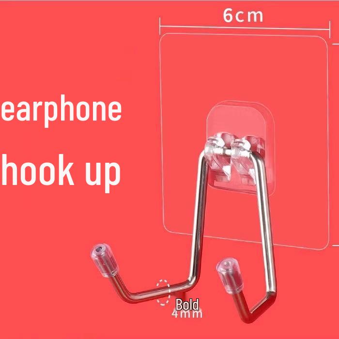 Adhesive Wall-Mounted Headphone Hook Stand for Dorms