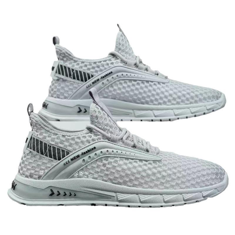New Summer Hollow Mesh Sports Running Trendy Shoes Fashionable Casual Men's Shoes Trendy Paired with Men's Breathable Thin Men's Shoes