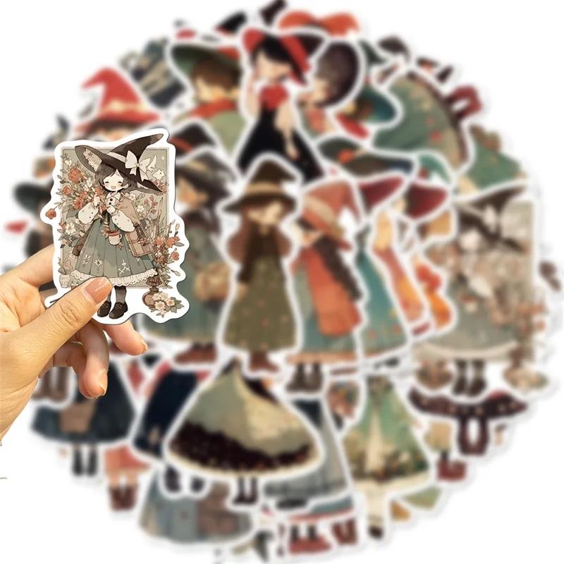 10/30/50PCS Cartoon Q Witch PVC Sticker Aesthetic Korean Decoration Scrapbooking Stationery School Supplies