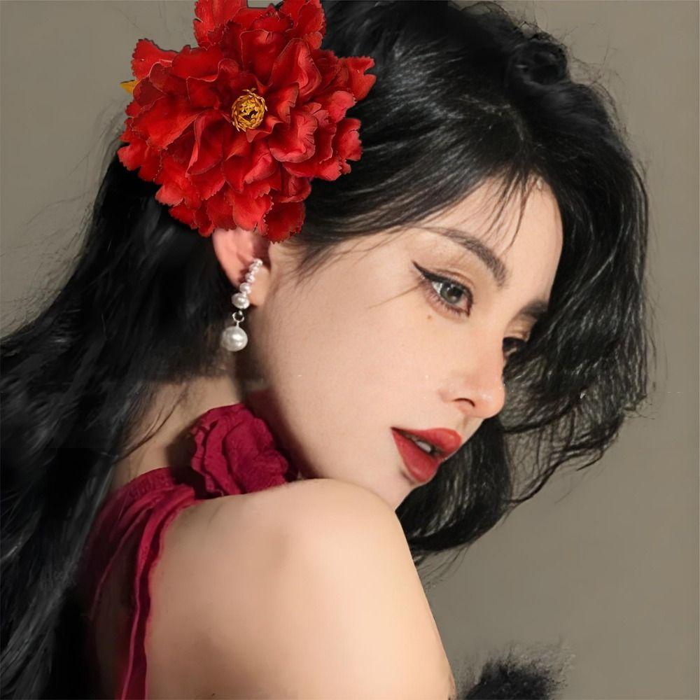Korean Style Flower Hair Clip Cloth Bohemian Style Hair Clip Simple Flower Hairpin  Holiday