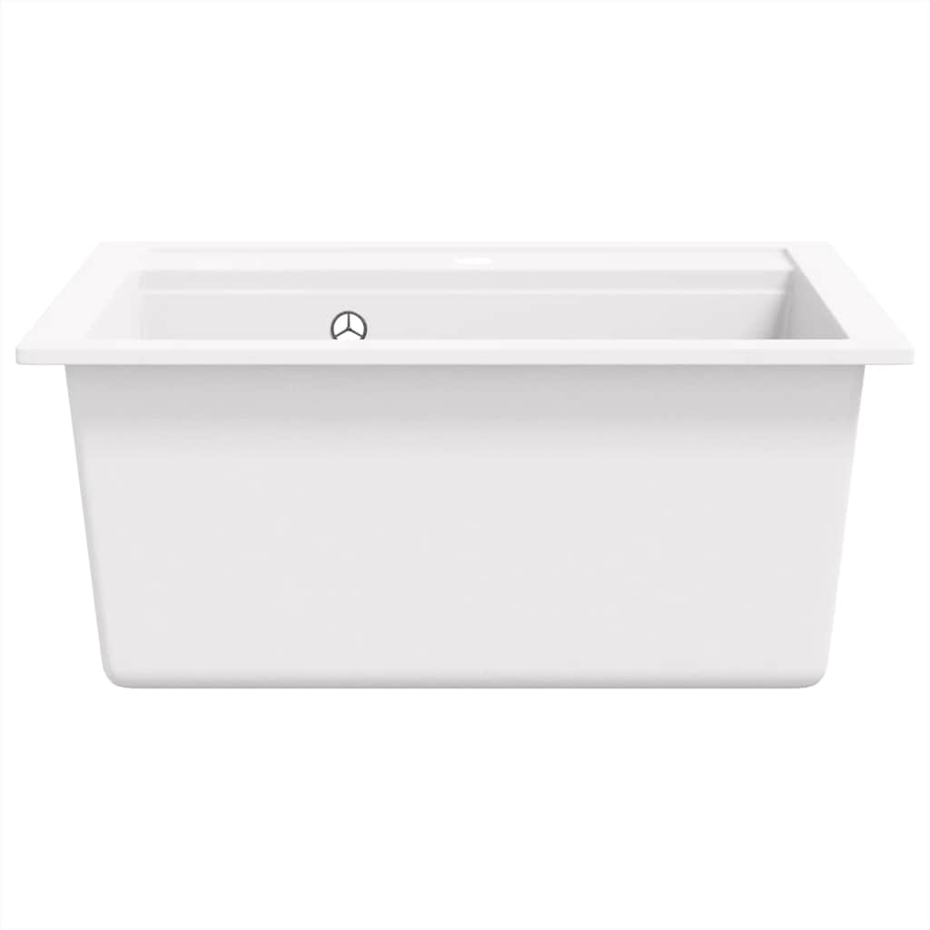 Granite Single Basin Sink White