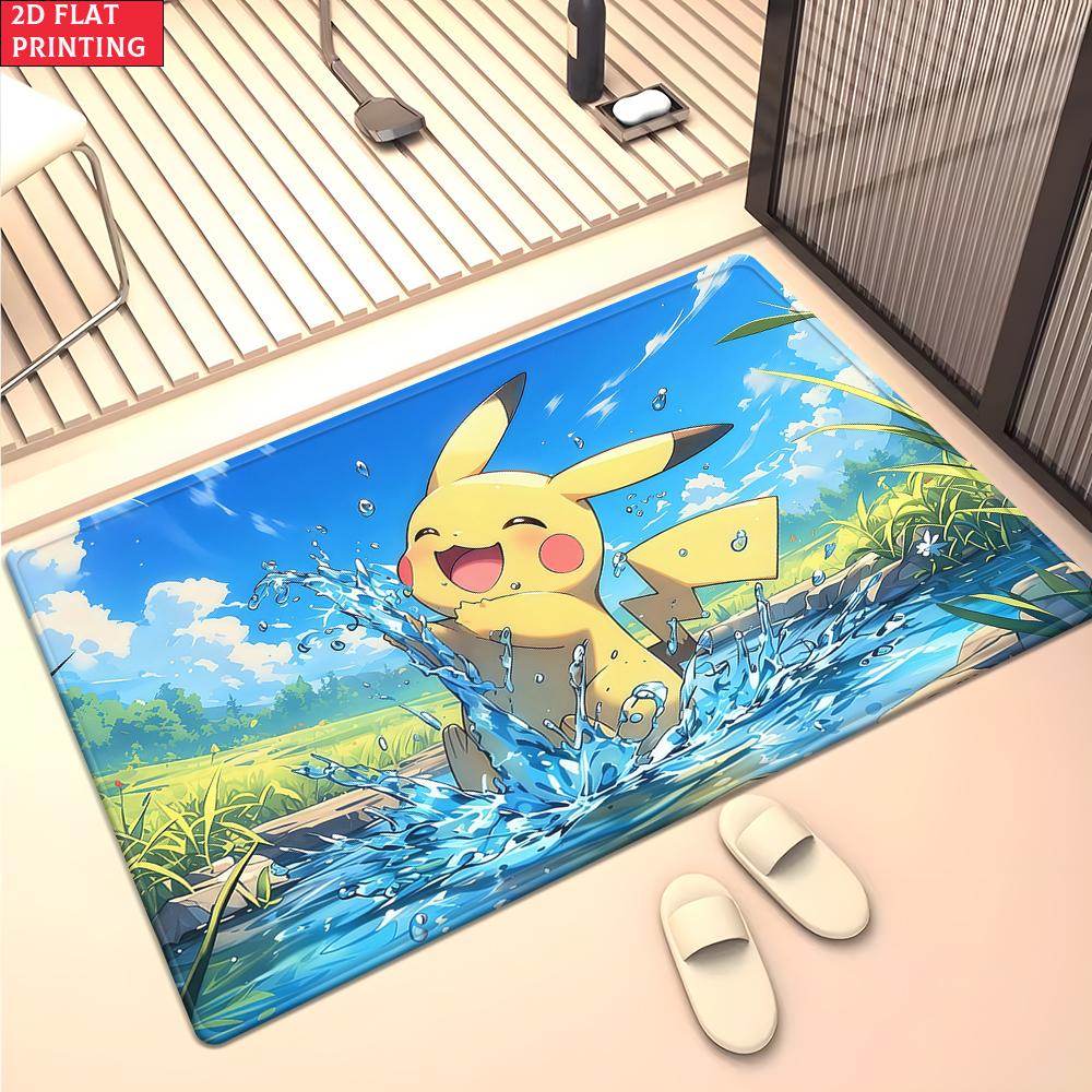 Cute Yellow Cartoon Character Area Rug Anti Slip Washable Floor Mat For Kids Bedroom Living Room Game Bedroom Home Decor Carpet