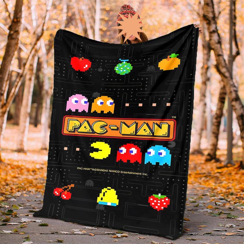Pixel Game Flannel Blanket Soft Warm All-Season Throw, Design for Camping, Car Travel, Hiking Sofa, Bed, Office Perfect Gift for Parties