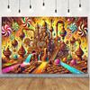 One Chocolate Factory Exploration Background Cloth, Suitable for Home Decoration and Party Banner Decoration