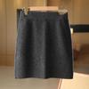 Autumn & Winter 100% Pure Wool High Waist Knit Pencil Skirt for Women