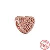 925 Copper Two-tone Stepmom Entwined Hearts Monstera Leaf Glow-in-the-dark Firefly Charm Beads Fit Pantaro Bracelet DIY Zircon