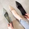 2025 Autumn New Late Evening Breeze Gentle Shoes Medium Heel Mary Jane Shoes Women's Flat Versatile Pointed Single Shoes Women's Thick Heel