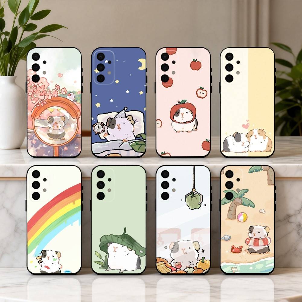 C-Милый-E C-Мультяшный-N H-Хомяк Чехол для Телефона Для Samsung Galaxy A73,A72,A71,A70,A53,A52,A51,Мягкий Силиконовый Черный Чехол